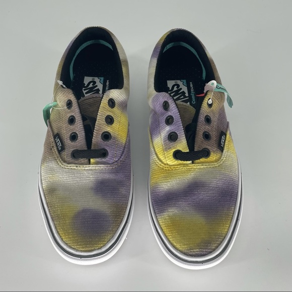 VANS NEW BLOTCHED COMFYCUSH ERA WOMEN’S SNEAKERS PURPLE YELLOW SKATE SHOE NWT - Picture 4 of 9